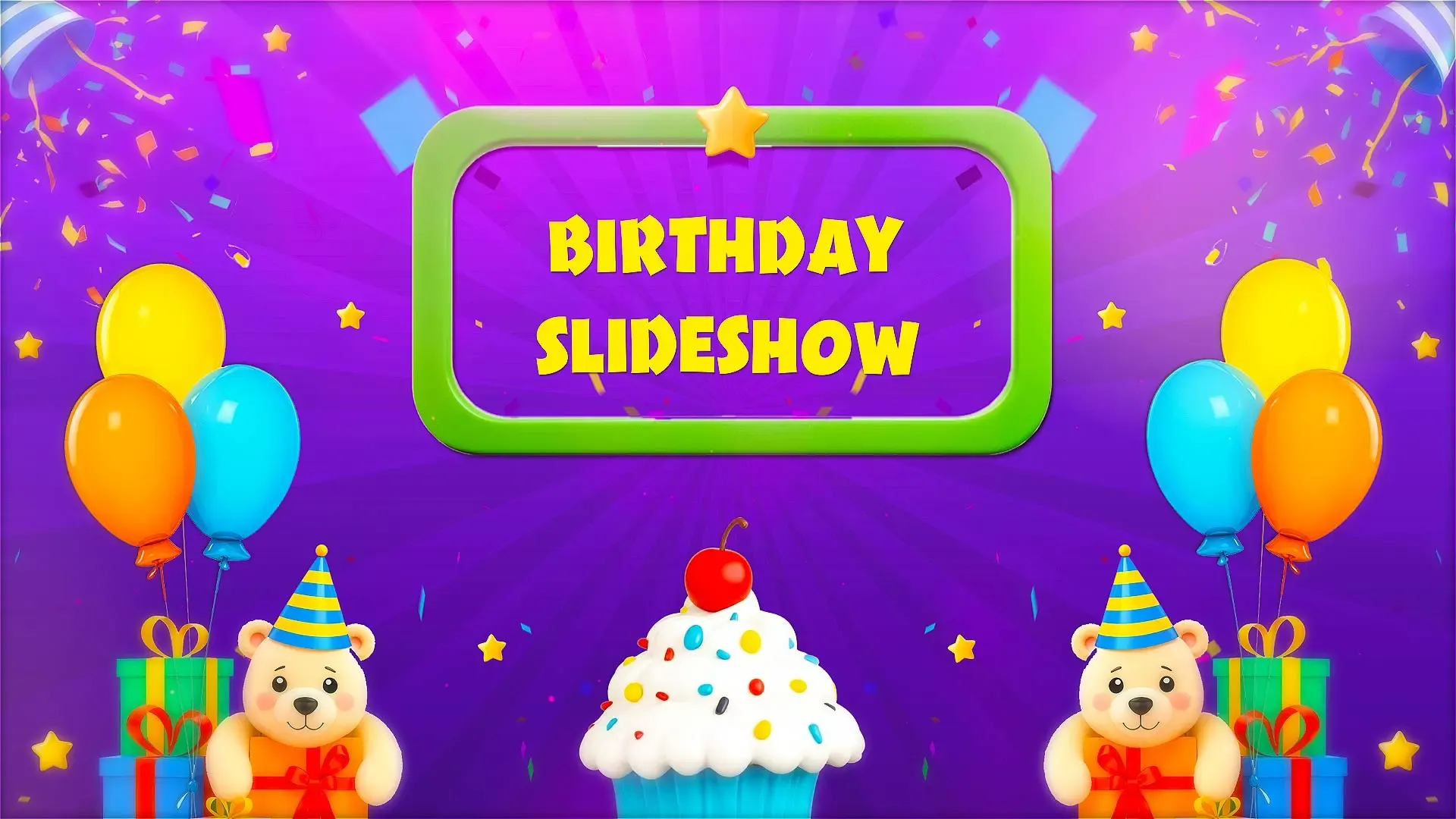 Colorful 3D Birthday Wishes Slideshow